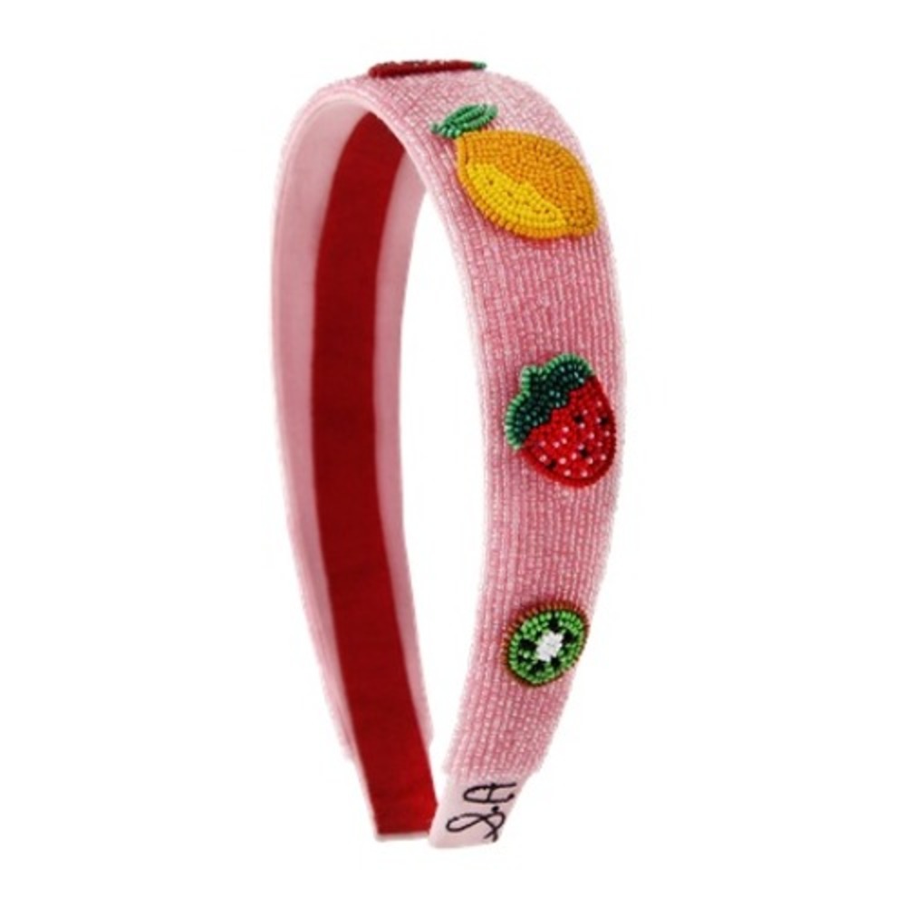 Susan Alexandra Beaded Fruit Salad Headband Strawberry Cherry Watermelon